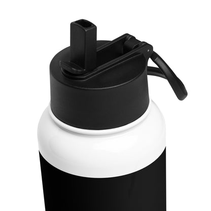 Motivated - Blank Black Stainless steel water bottle with a straw lid